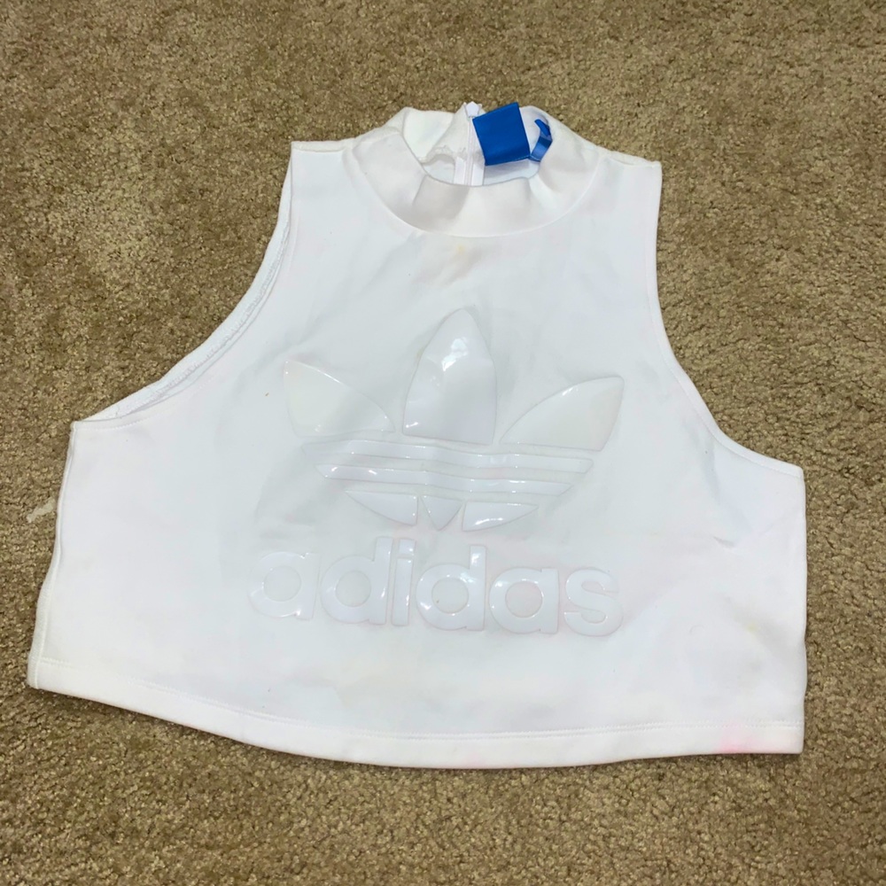Adidas white crop top